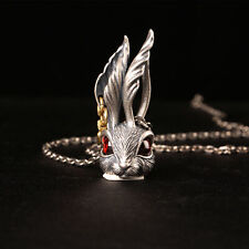 S925 Vintage Rabbit Pendant Big Ear Rabbit Hip Hop Street Korean Silver Jewelry picture