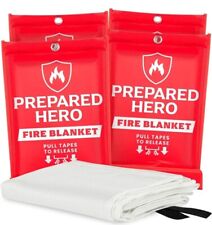 New 4-Pack Prepared Hero Emergency Fire Blanket Fiberglass Fire Suppression picture