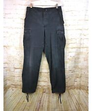 VTG Rothco Military Cargo Pants Mens S Black Ripstop Button Fly Utility USA FLAW picture