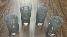 Vintage 60s 70s Libbey Mid Century Modern Gray Striped 5” Glasses Set (4) picture