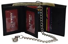 Men's RFID Blocking Premium Leather Chain Trifold Wallet picture