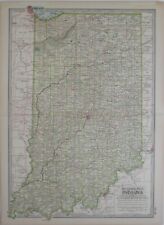 Original 1897 Map INDIANA Muncie Evansville South Bend Fort Wayne Terre Haute picture