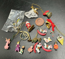 Vintage Tiny Christmas Ornaments painted wood figural Dollhouse Miniature 1:12 picture