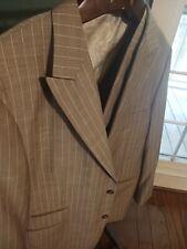 Elegant Steve Harvey 3 Pcs Suit 48R Jacket 42r Trousers Brown Pinstripe picture