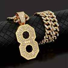 Gold Plated Number 8 Pendant 20