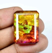 HUGE 41.45 Ct Natural Ammolite Loose Gemstone opal-like Organic Doublet Rare Gem picture