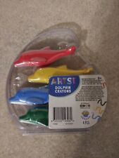NEW Artsi Dolphin shape Crayons set 4 pc Red, Yellow, Blue, Green picture
