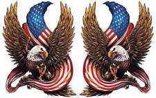 American Bald Eagle American Flag Decal pair picture