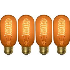 4 Pack of T45 Vintage Edison Light Bulbs, Tubular Style 60W Dimmable 2220K picture