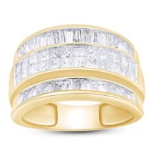 Exquisite 2.3ct Taper & Princess Natural Diamond Engagement Band Ring 10K Gold picture