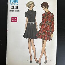Vintage 1960s Vogue 7663 Loose Fit Drop Waist Dress Sewing Pattern 16 M UNCUT picture