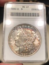 1890-O Morgan Dollar graded MS61 by ANACS Soapbox Holder Gorgeous Toning Color picture