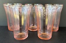 Jeanette Cherry Blossom Pink Depression Glass 12 Oz Flat Tumblers 5