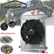 Aluminum Radiator Shroud Fan 4-ROW for 1935-1936 FORD MODEL A GM CHEVY V8 ENGINE picture