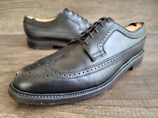 Vintage Florsheim Imperial V Cleat Longwing Black Leather Shoes Sz 10 D. picture