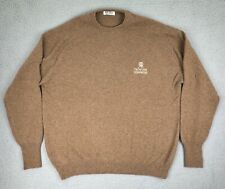 Peter Scott Sweater Mens 48 Brown Old Course St Andrews Golf 100% Lambswool picture