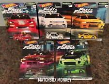 Hot Wheels Premium Fast And Furious Original Fast Complete Set Of 5 Cars picture