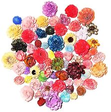 Wood Flowers Bouquet Multi Color Types Handmade with Stems DIY Easy Assemble(17) picture