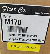 First Company M170 Motor 1/6HP 240/60/1 - 2 Speed - 2Ton/Max MHE RCW - GENTEQ picture