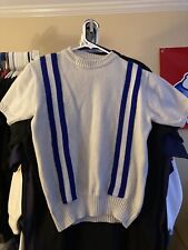 Vintage 60s 70s Cheerleader Supply Sweater size 40 Striped Blank Cheer Sweater picture