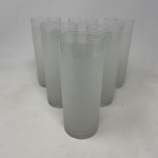 Vintage Mid Century Modern Libbey Frosted Drinking Glasses Set of Six (6) picture