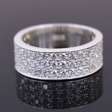 2.50 Ct Certified Stunning White Diamond 925 Silver Band Ring Great Luster VIDEO picture
