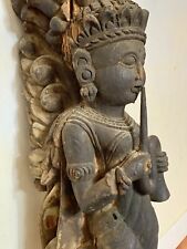 Antique 17-18th Century Indian Wood Temple Strut Carved Krishna Deity  picture