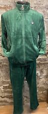 Fila Velour Sweatsuit  Men's Tracksuit Solid Green, Black or Navy NEW W/ TAGS picture