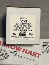 20 (2 cases /10) Cooper Arrow Hart 5252 I Ivory Duplex Receptacle 2P 3W 15A 125V picture