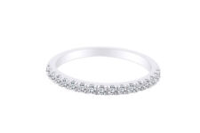 Wedding Ring Band 0.25 Ct Round Cut 14k Solid Gold French Pave picture