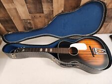1964 Stella Harmony Parlor Guitar With Original Chipboard Gator Skin Case.  picture