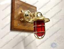 ANTIQUE NEW BRASS SWAN SHADE LIGHT & JUNCTION BOX & ROYAL RED GLASS LOT OF 10 picture