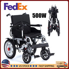 500W Dual Motor All Terrain Folding Electric Wheelchair Motorized Support 330lbs picture