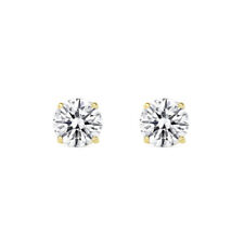 1.50ct TW Round Natural Diamond Studs Earrings in 14K Yellow Gold Screw Backs picture