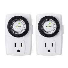 BN-LINK Indoor 24-Hour Mechanical Outlet Timer Daily use, 2 Pack, 2 or 3 Prong picture