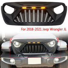 Fits 18-2021 Jeep Wrangler JL JT Front Grille Demon Grill w/LED Off Road Lights picture