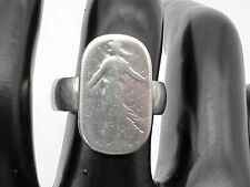 Antique French Liberte Egalitarian 1918 Coin Silver Ring Size 5 (4 grams) picture