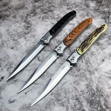 Russia Spring Assisted Stiletto Folding Pocket Knife 5.1'' Blade Antler handle picture