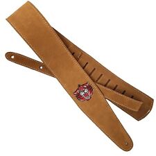 Henry Heller Guitar Strap Suede Leather Embroidered Electric Acoustic USA Tiger picture