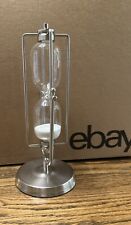 Really Cool 😎 Silver Tone Brushed Metal Hourglass 13.5” picture