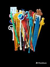 Vintage Lot Of 36 Swizzle Sticks Barware Stirers Cocktail  Retro And Tiki Bar picture