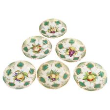 Six Antique Old Paris Porcelain Plates with Fruit Decoration C1890 picture