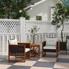 Outsunny 3 Pieces Wicker Patio Bistro Set Outdoor with Cushions, Brown picture