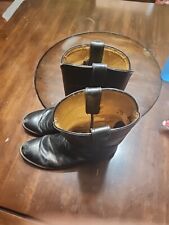 Justin Mens Size 8 E Black Leather Roper Cowboy Western Boots picture