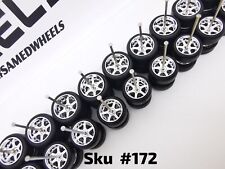10 set 10-12mm CHROME Samed Wheels 6 spoke 1:64 rubber wheels #172 picture