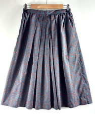Vintage Lorch Pleated Skirt Women's Size Unknown Blue Maroon Paisley Midi picture