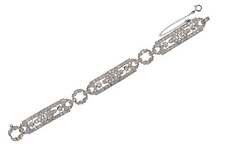 Vintage 1920s 4 Carats Antique Diamond Platinum Art Deco Bracelet picture