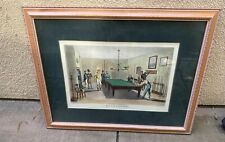 Antique Engraving Colored Print Etched by Lambert Engraved Hunt 1827 BILLIARDS picture