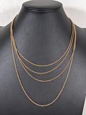 Vintage Artistry Amway Gold Tone Multi Chain Layered Necklace 17 inches Dainty picture