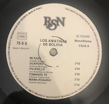Awatinas - Los Awatinas De Bolivia - Used Vinyl Record - J1362z picture